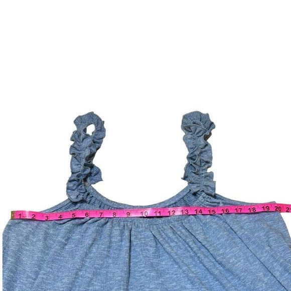 *5 for $25* Women’s Plus Size Time and Tru Blue Peplum Ruffle Tank Top XXXL - Picture 9 of 12